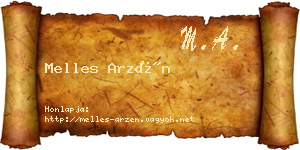 Melles Arzén névjegykártya